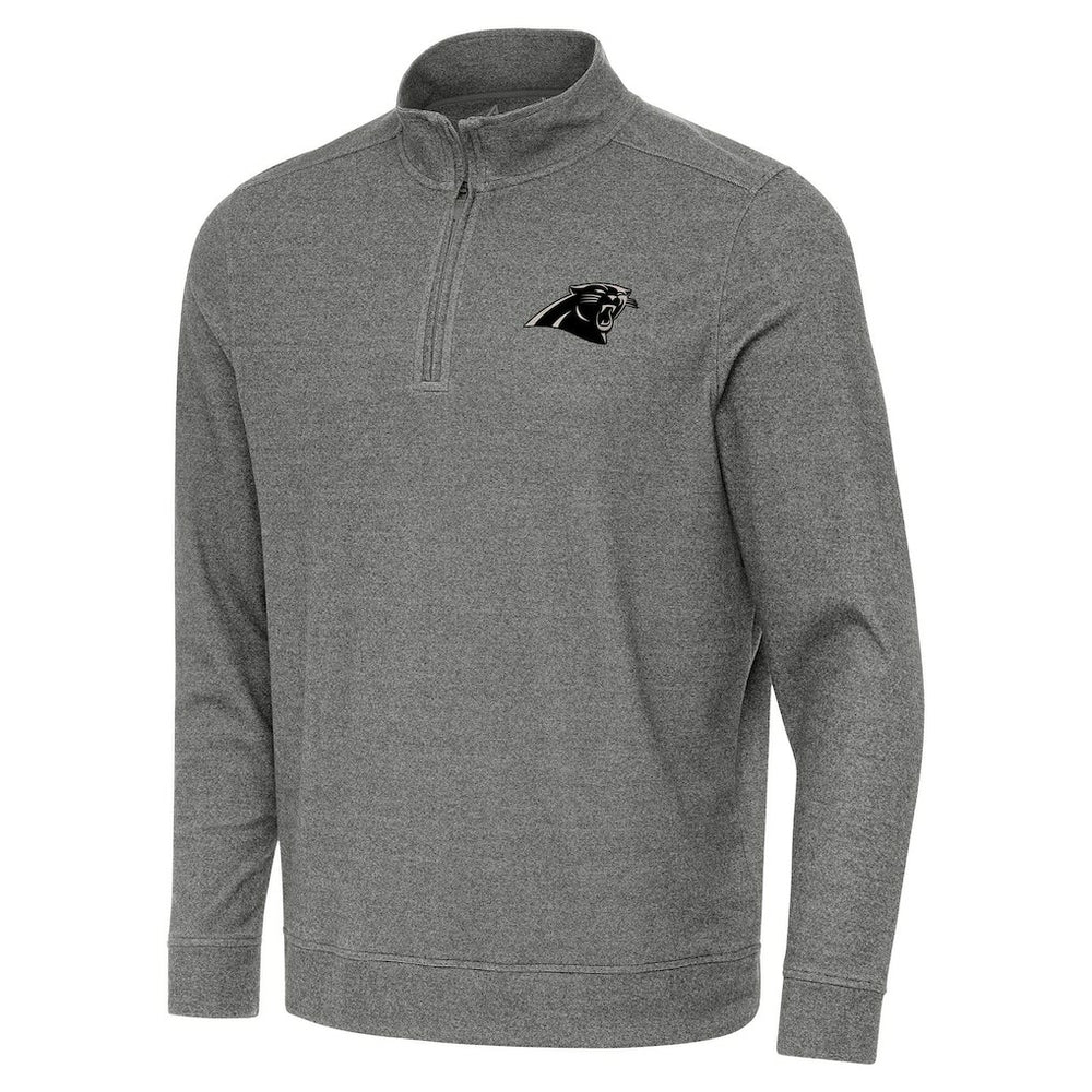 Carolina Panthers Antigua Subtle Quarter-Zip Top Heather Black