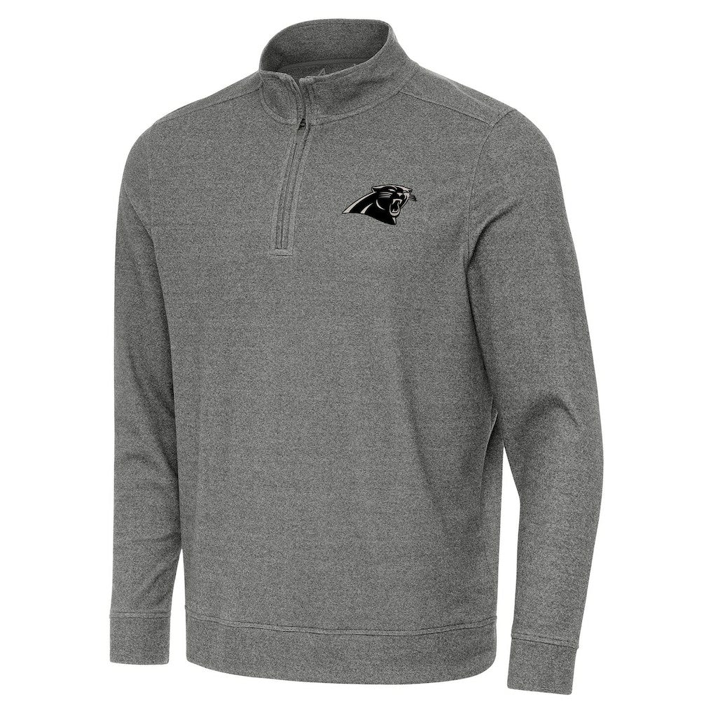 Carolina Panthers Antigua Subtle Quarter-Zip Top Heather Black