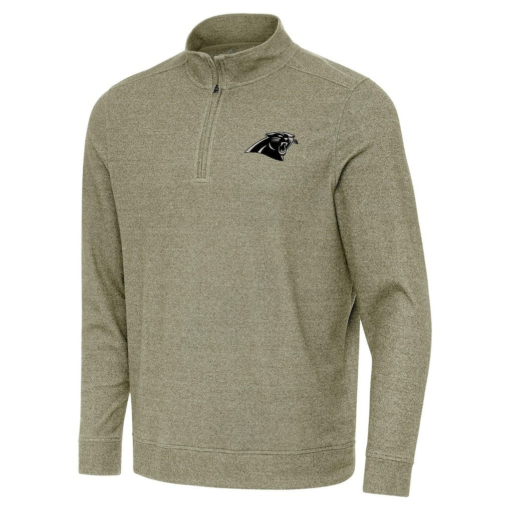 Carolina Panthers Antigua Subtle Quarter-Zip Top Heather Olive