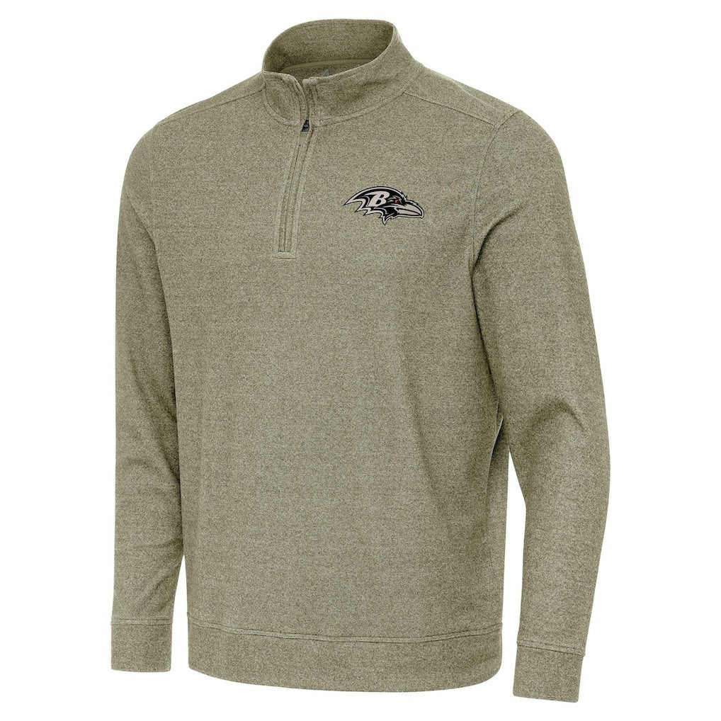 Baltimore Ravens Antigua Subtle Quarter-Zip Top Heather Olive