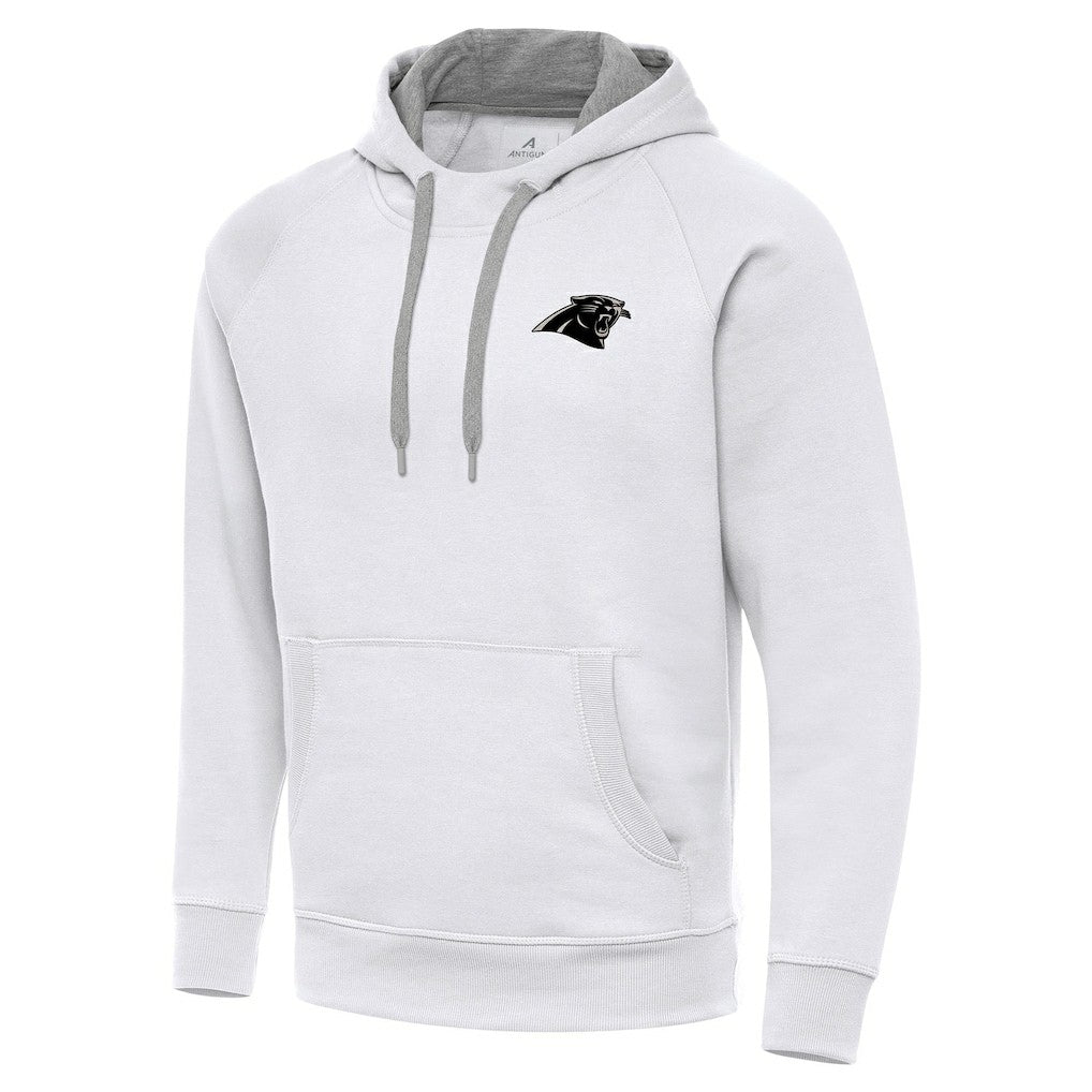 Carolina Panthers Antigua Brushed Carbon Victory Pullover Hoodie White