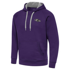 Baltimore Ravens Antigua Brushed Carbon Victory Pullover Hoodie Purple
