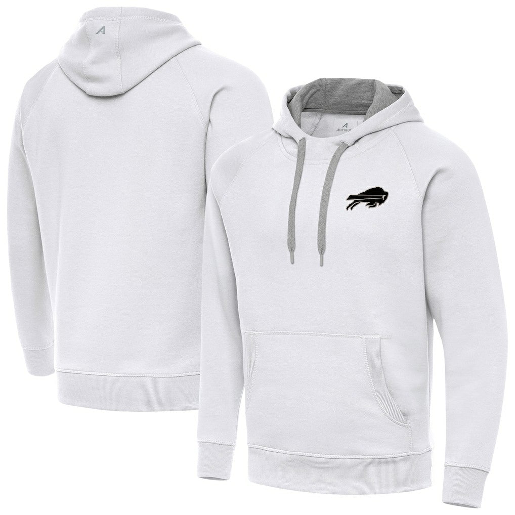 Buffalo Bills Antigua Brushed Carbon Victory Pullover Hoodie White