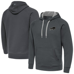 Buffalo Bills Antigua Brushed Carbon Victory Pullover Hoodie Charcoal