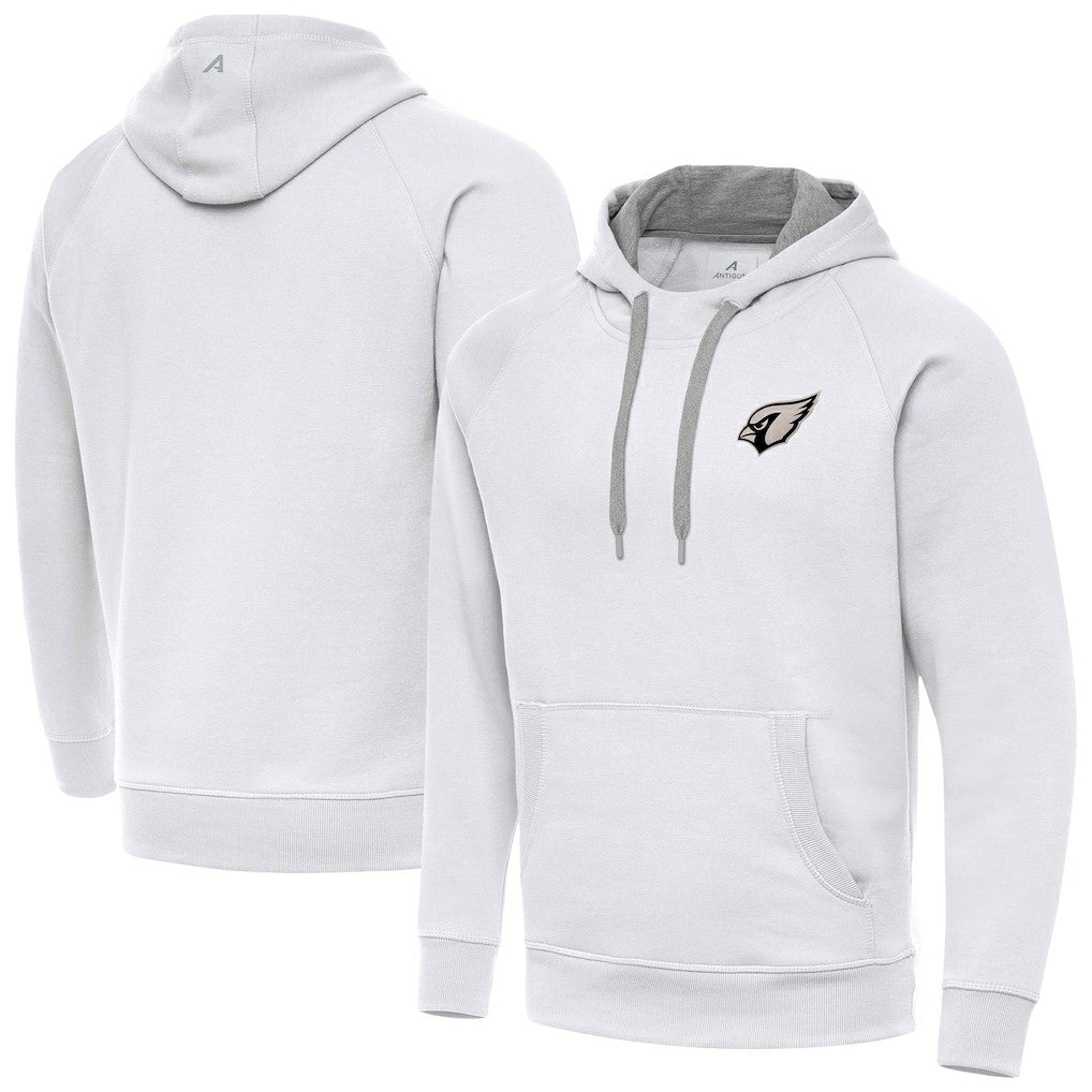 Arizona Cardinals Antigua Brushed Carbon Victory Pullover Hoodie White