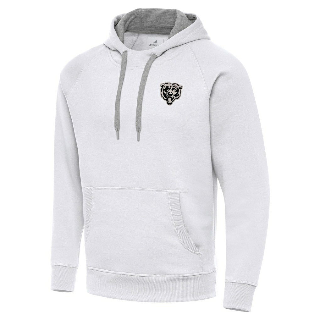 Chicago Bears Antigua Brushed Carbon Victory Pullover Hoodie White