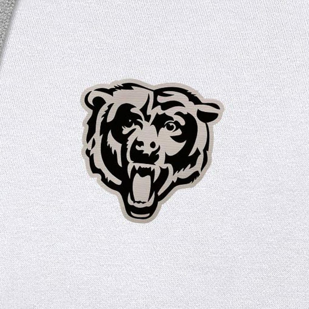 Chicago Bears Antigua Brushed Carbon Victory Pullover Hoodie White