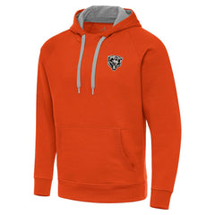 Chicago Bears Antigua Brushed Carbon Victory Pullover Hoodie Orange