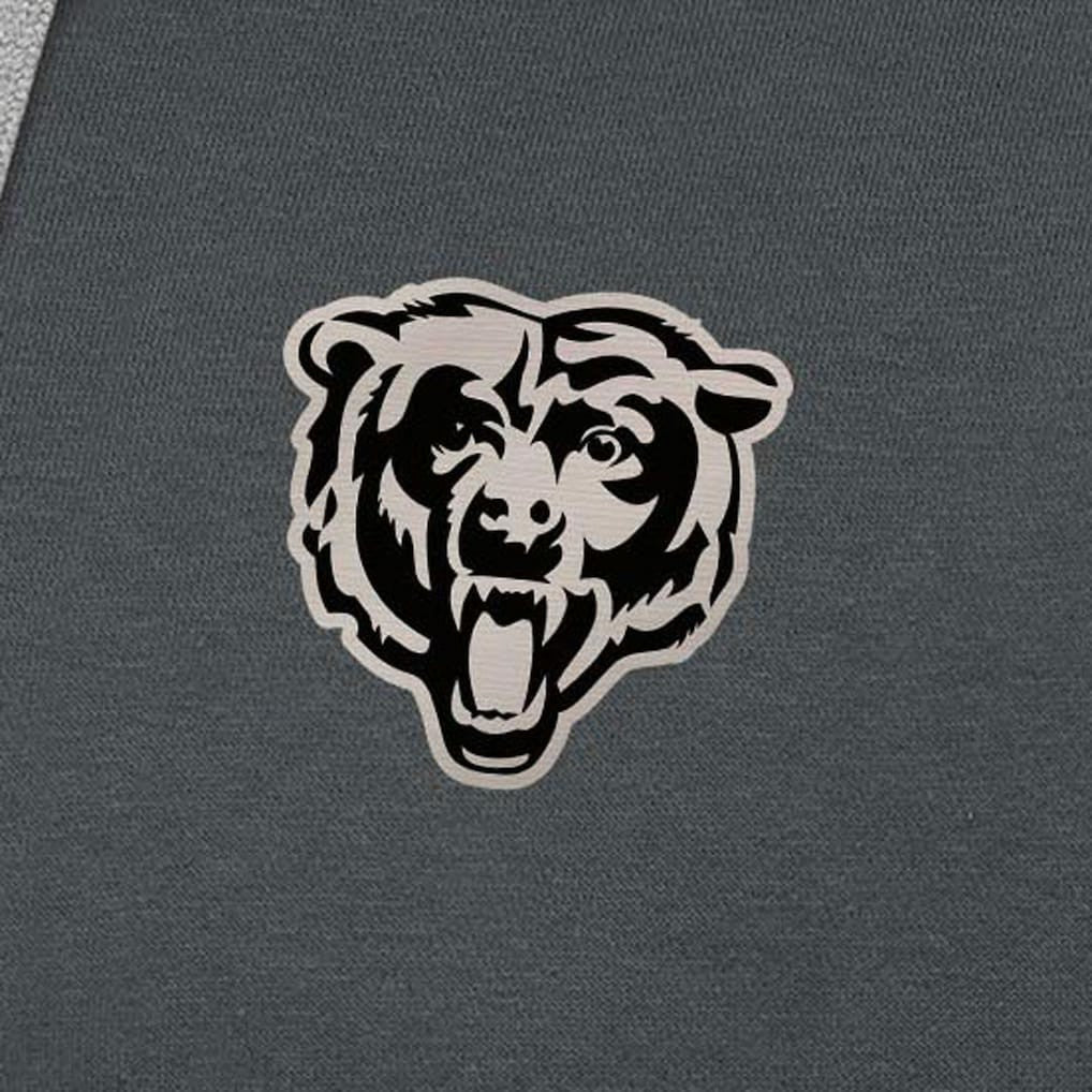 Chicago Bears Antigua Brushed Carbon Victory Pullover Hoodie Charcoal