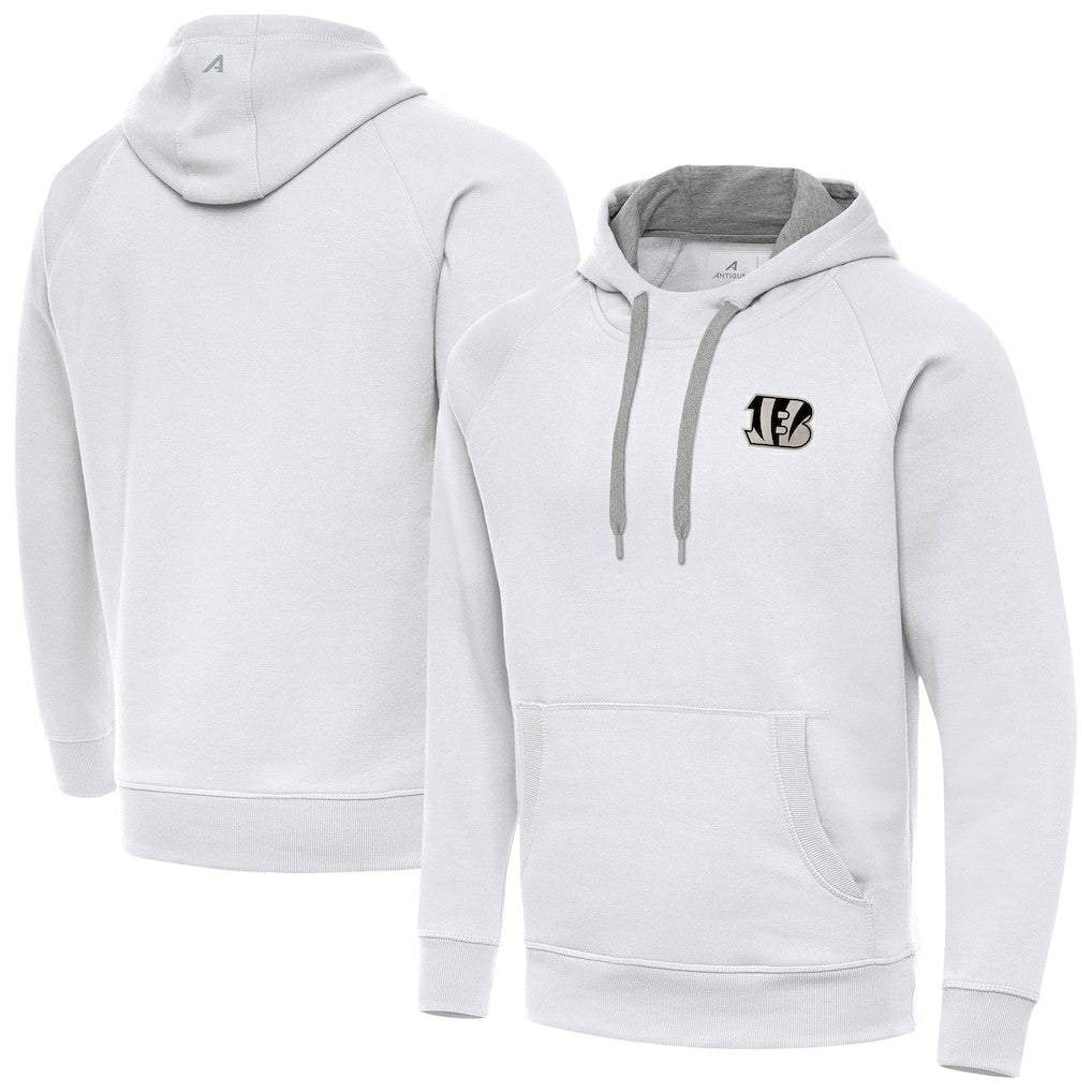 Cincinnati Bengals Antigua Brushed Carbon Victory Pullover Hoodie White