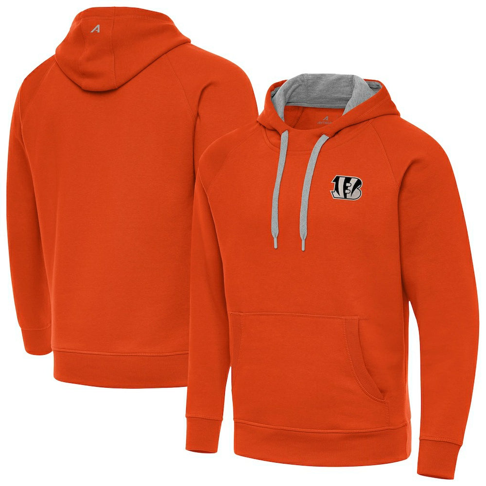 Cincinnati Bengals Antigua Brushed Carbon Victory Pullover Hoodie Orange