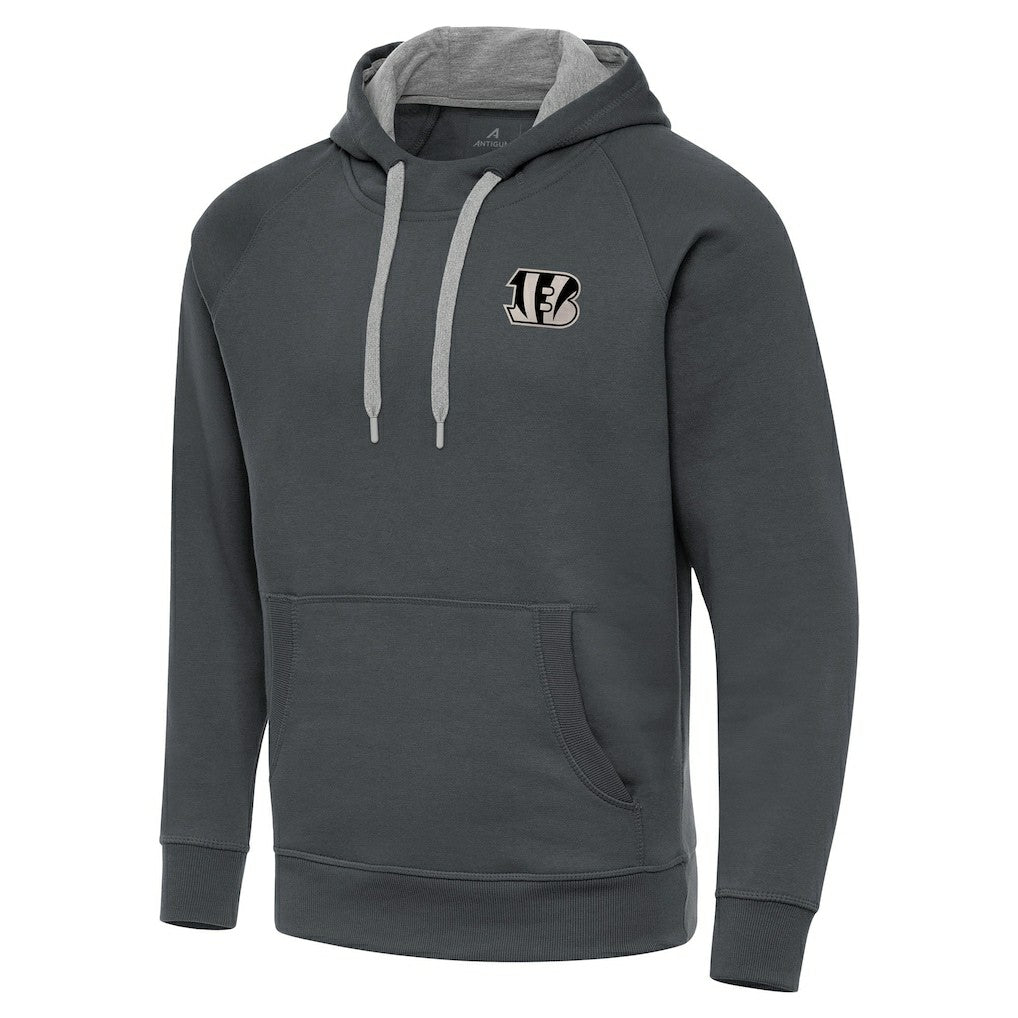 Cincinnati Bengals Antigua Brushed Carbon Victory Pullover Hoodie Charcoal