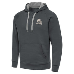 Cleveland Browns Antigua Brushed Carbon Victory Pullover Hoodie Charcoal