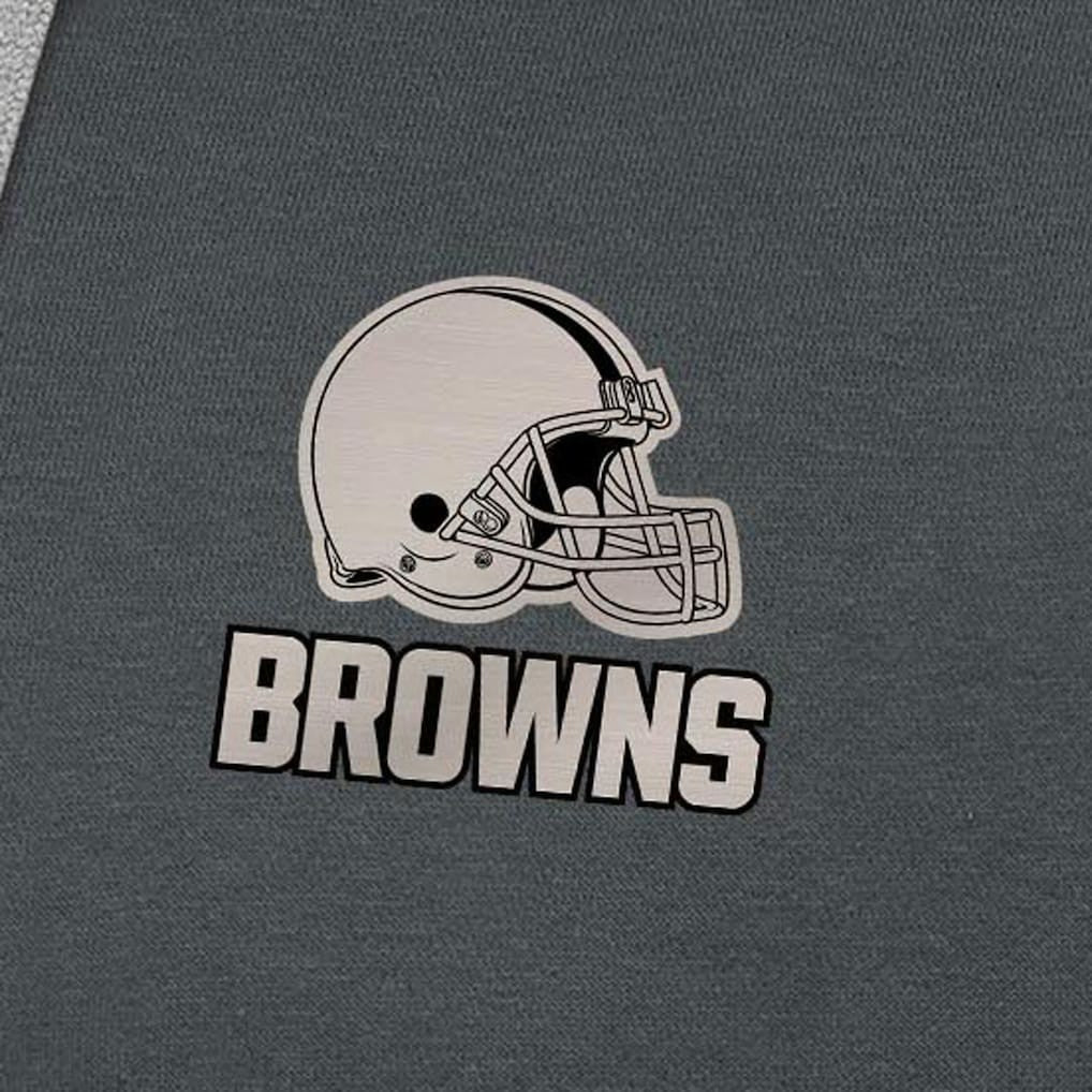 Cleveland Browns Antigua Brushed Carbon Victory Pullover Hoodie Charcoal
