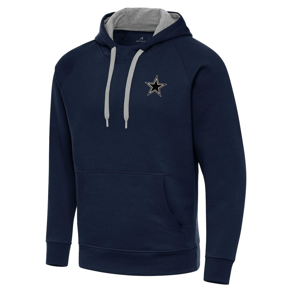 Dallas Cowboys Antigua Brushed Carbon Victory Pullover Hoodie Navy