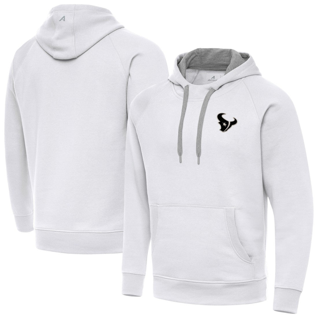 Houston Texans Antigua Brushed Carbon Victory Pullover Hoodie White