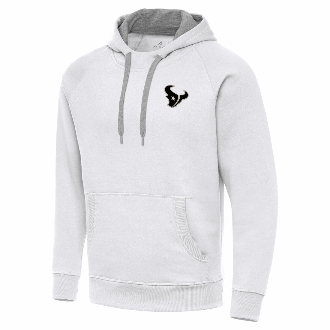 Houston Texans Antigua Brushed Carbon Victory Pullover Hoodie White