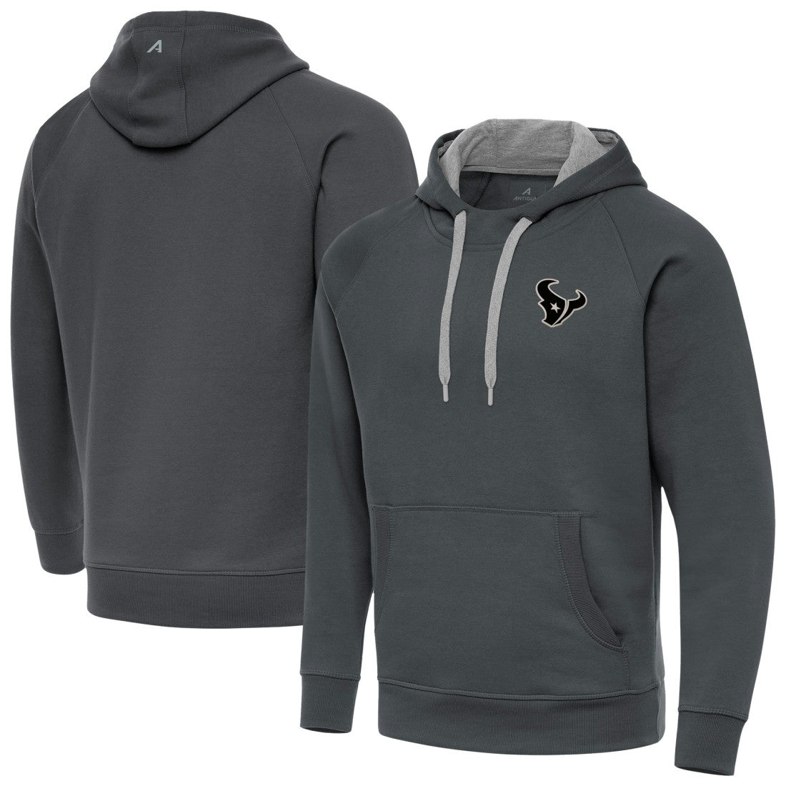 Houston Texans Antigua Brushed Carbon Victory Pullover Hoodie Charcoal