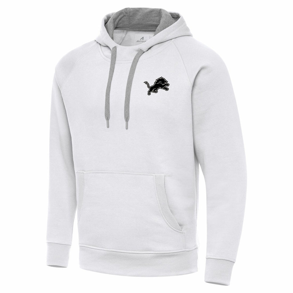 Detroit Lions Antigua Brushed Carbon Victory Pullover Hoodie White