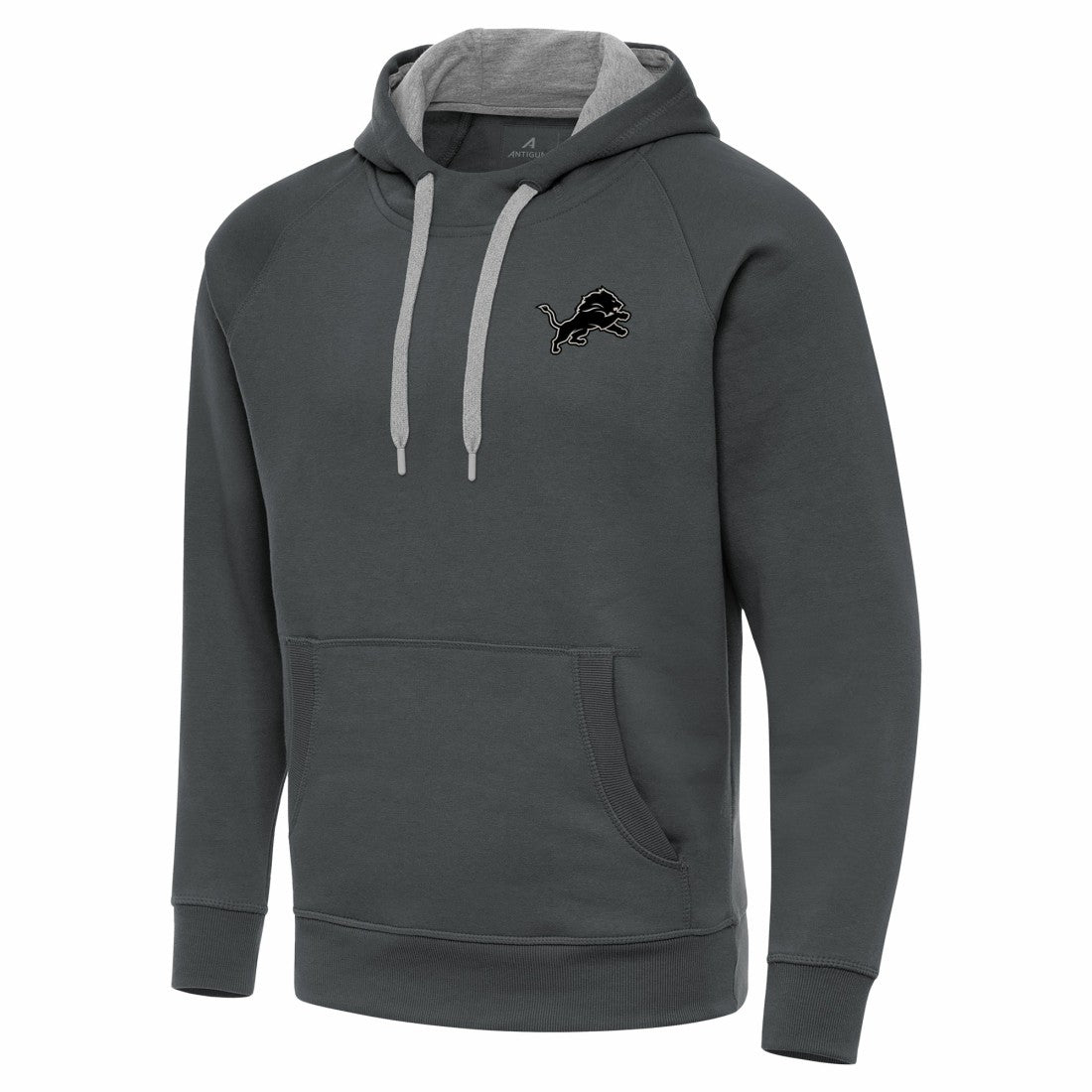 Detroit Lions Antigua Brushed Carbon Victory Pullover Hoodie Charcoal