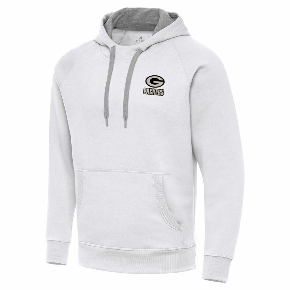 Green Bay Packers Antigua Brushed Carbon Victory Pullover Hoodie White