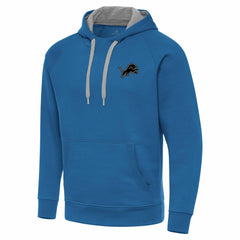 Detroit Lions Antigua Brushed Carbon Victory Pullover Hoodie Blue