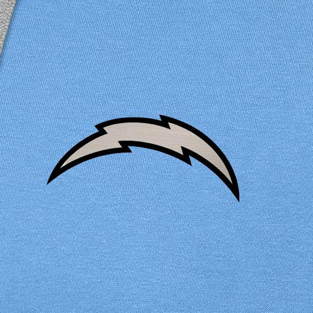 Los Angeles Chargers Antigua Brushed Carbon Victory Pullover Hoodie Powder Blue