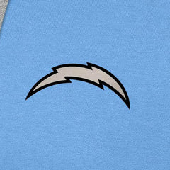 Los Angeles Chargers Antigua Brushed Carbon Victory Pullover Hoodie Powder Blue
