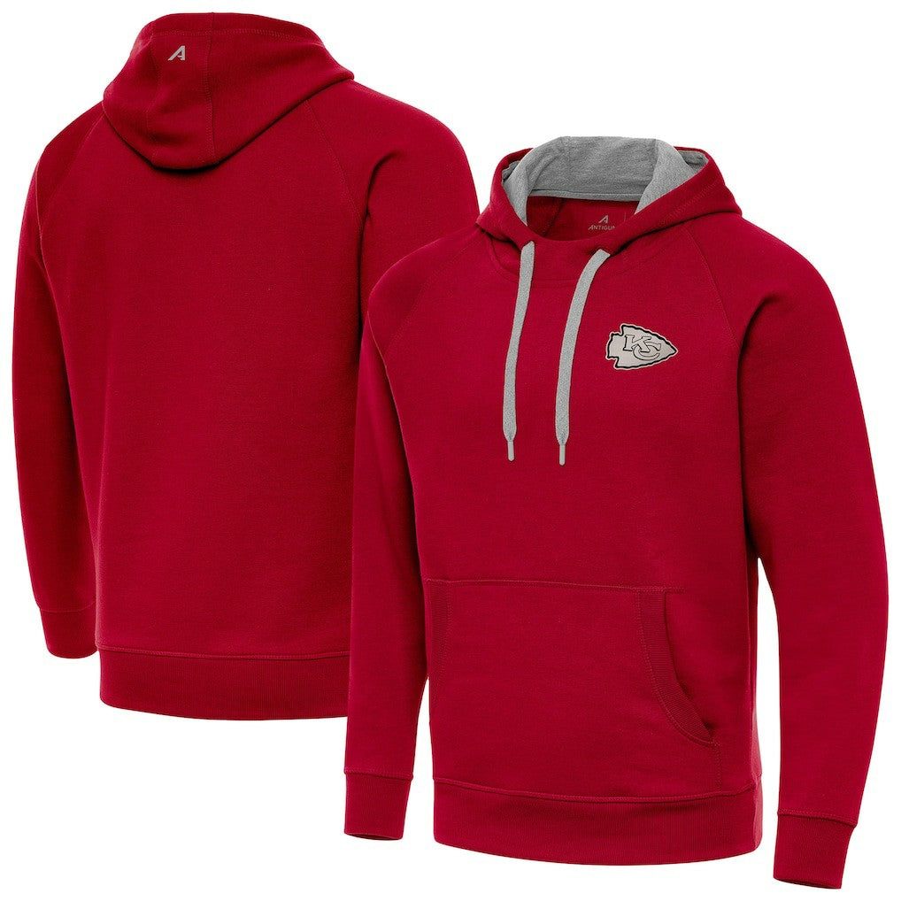 Kansas City Chiefs Antigua Brushed Carbon Victory Pullover Hoodie Red