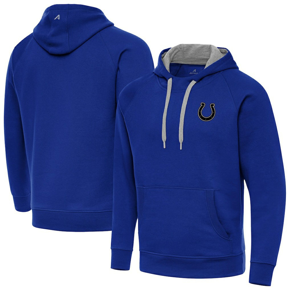 Indianapolis Colts Antigua Brushed Carbon Victory Pullover Hoodie Royal