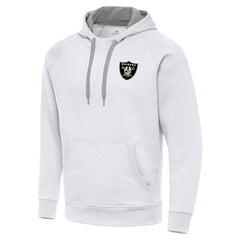 Las Vegas Raiders Antigua Brushed Carbon Victory Pullover Hoodie White
