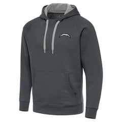 Los Angeles Chargers Antigua Brushed Carbon Victory Pullover Hoodie Charcoal