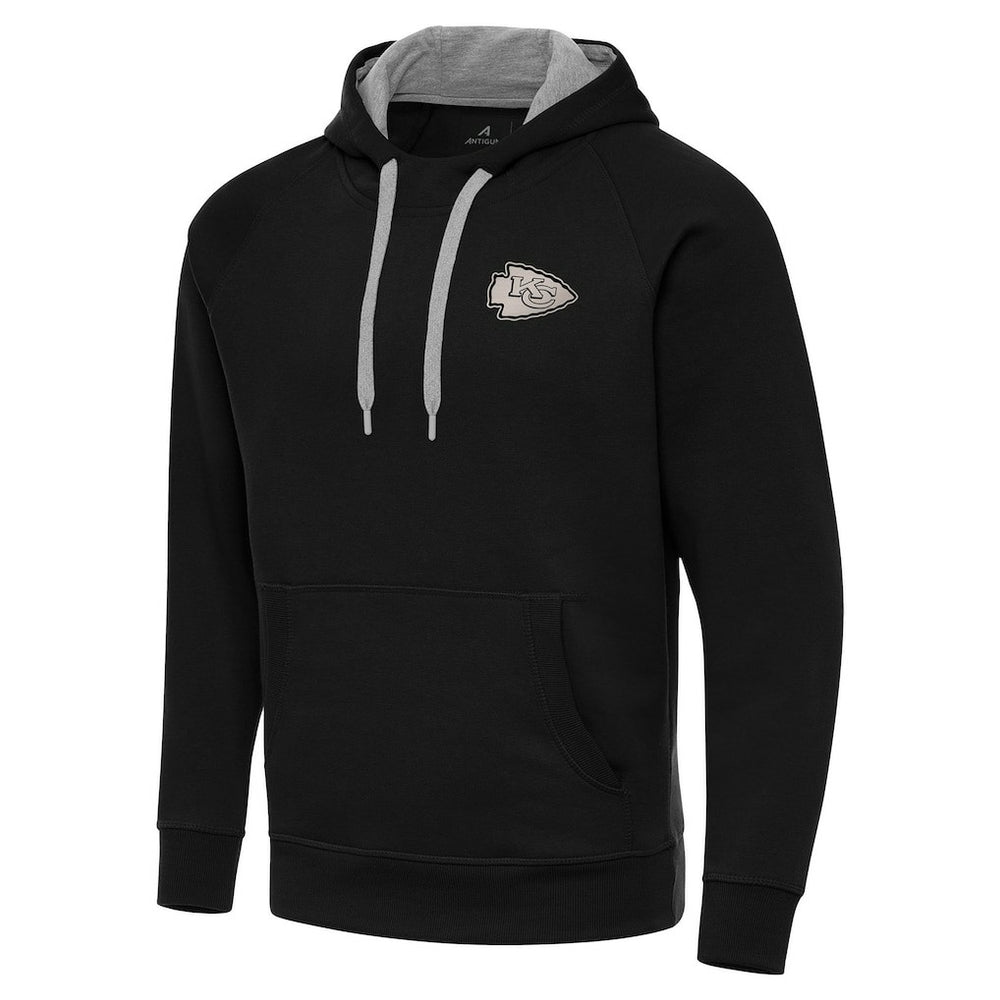 Kansas City Chiefs Antigua Brushed Carbon Victory Pullover Hoodie Black