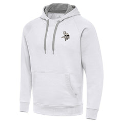 Minnesota Vikings Antigua Brushed Carbon Victory Pullover Hoodie White