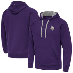 Minnesota Vikings Antigua Brushed Carbon Victory Pullover Hoodie Purple