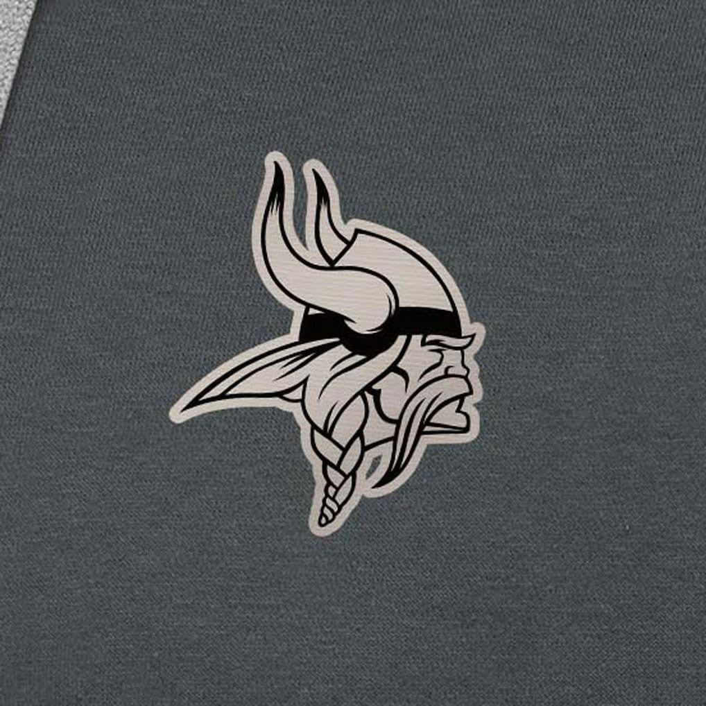 Minnesota Vikings Antigua Brushed Carbon Victory Pullover Hoodie Charcoal