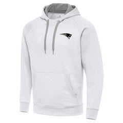 New England Patriots Antigua Brushed Carbon Victory Pullover Hoodie White