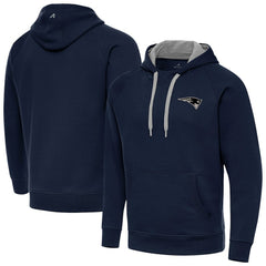 New England Patriots Antigua Brushed Carbon Victory Pullover Hoodie Navy