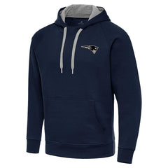 New England Patriots Antigua Brushed Carbon Victory Pullover Hoodie Navy