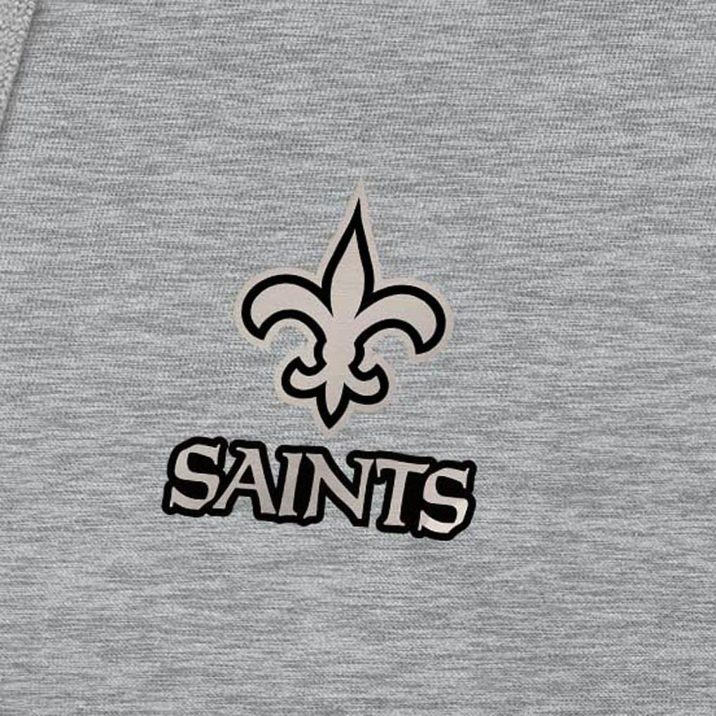 New Orleans Saints Antigua Brushed Carbon Victory Pullover Hoodie Heather Gray