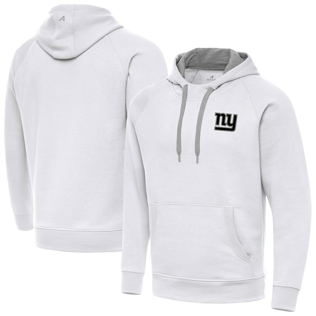 New York Giants Antigua Brushed Carbon Victory Pullover Hoodie White