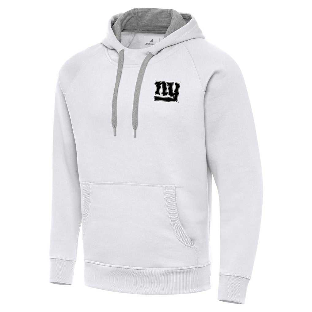 New York Giants Antigua Brushed Carbon Victory Pullover Hoodie White