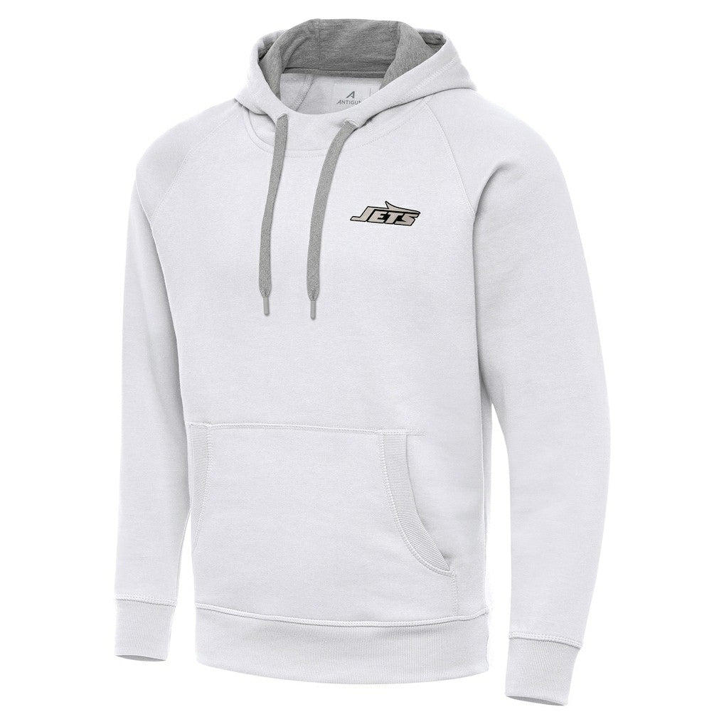 New York Jets Antigua Brushed Carbon Victory Pullover Hoodie White