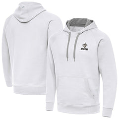 New Orleans Saints Antigua Brushed Carbon Victory Pullover Hoodie White