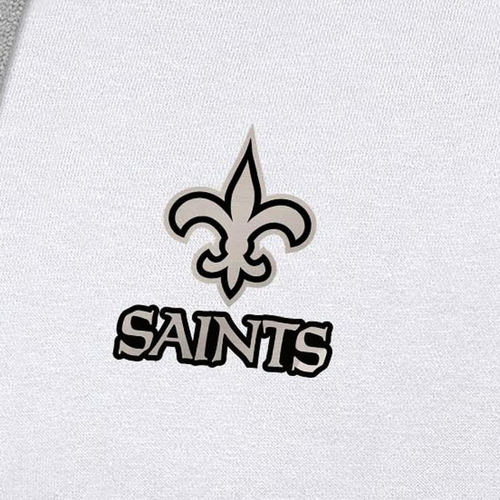 New Orleans Saints Antigua Brushed Carbon Victory Pullover Hoodie White