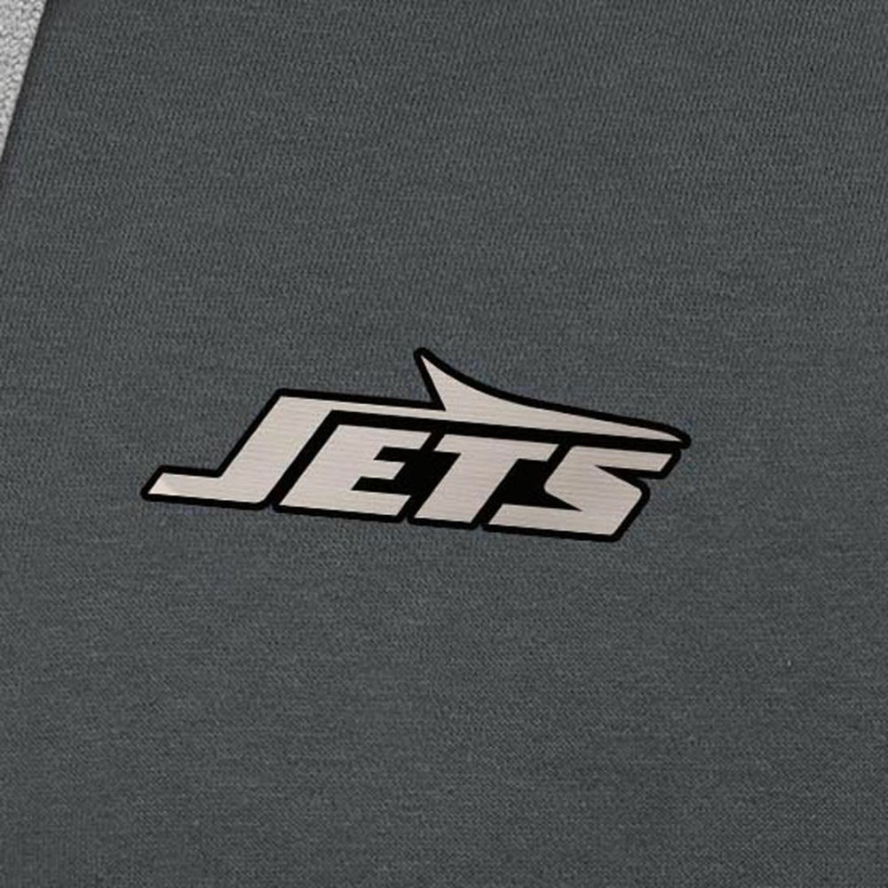 New York Jets Antigua Brushed Carbon Victory Pullover Hoodie Charcoal