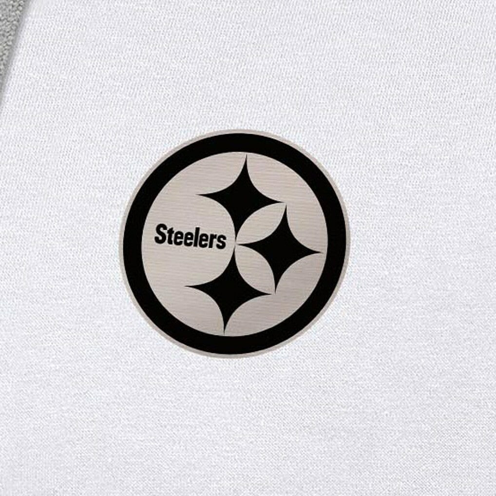 Pittsburgh Steelers Antigua Brushed Carbon Victory Pullover Hoodie White