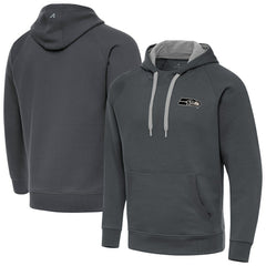 Seattle Seahawks Antigua Brushed Carbon Victory Pullover Hoodie Charcoal