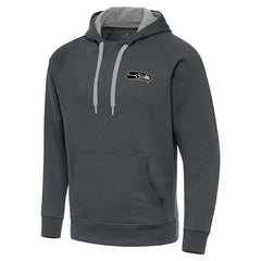 Seattle Seahawks Antigua Brushed Carbon Victory Pullover Hoodie Charcoal