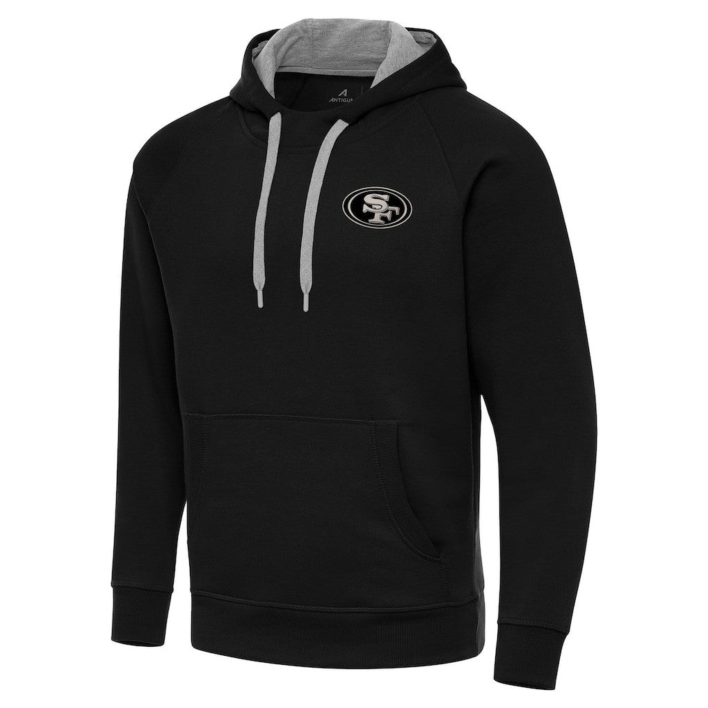 San Francisco 49ers Antigua Brushed Carbon Victory Pullover Hoodie Black